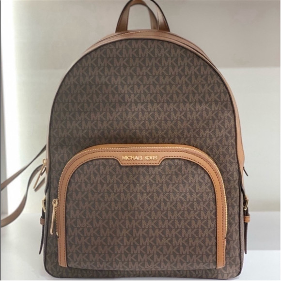 Michael Kors Large Jaycee Backpack Brown - Picture 9 of 11